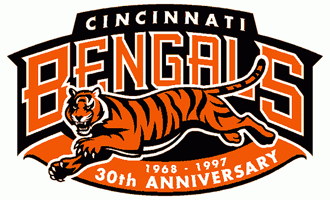 Cincinnati Bengals 1997 Anniversary Logo iron on paper